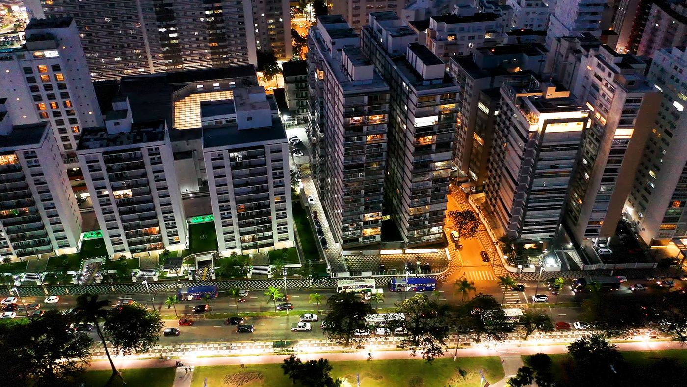 Edifícios de Santos à noite