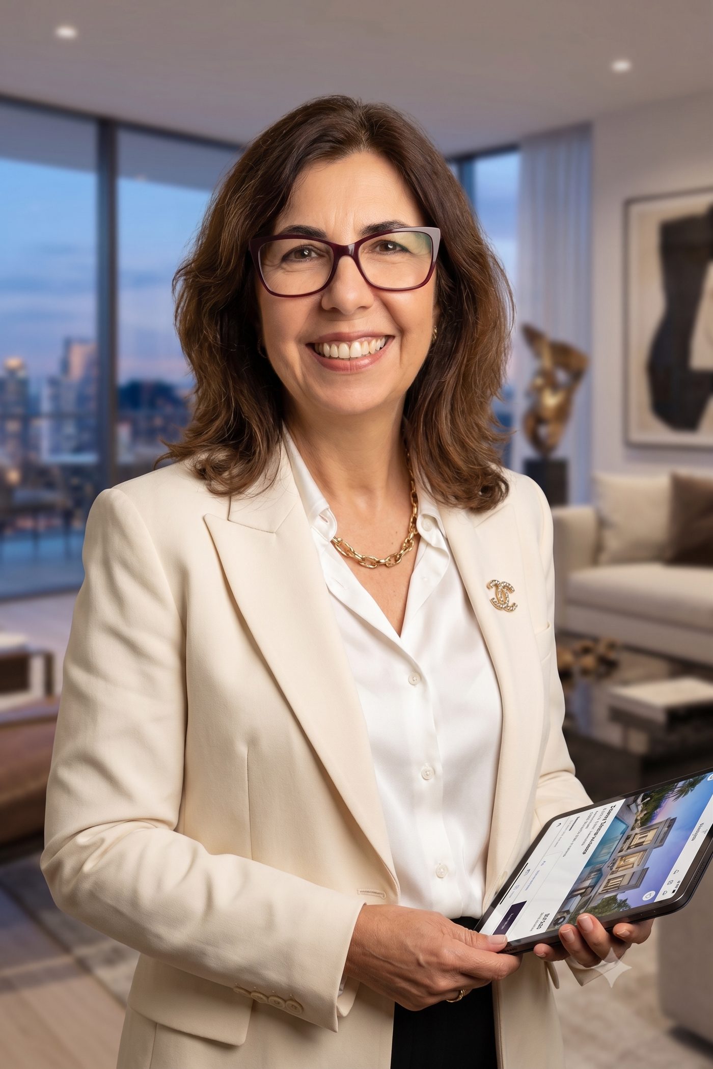 Denise Cabral, corretora de imóveis em Santos